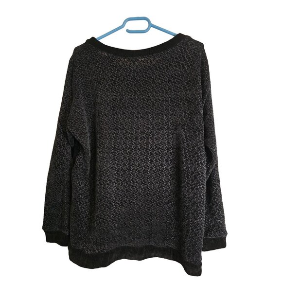 Entro Womens Oversized Black Sweater Small Comfy Knit Long Sleeve Top - Picture 2 of 3